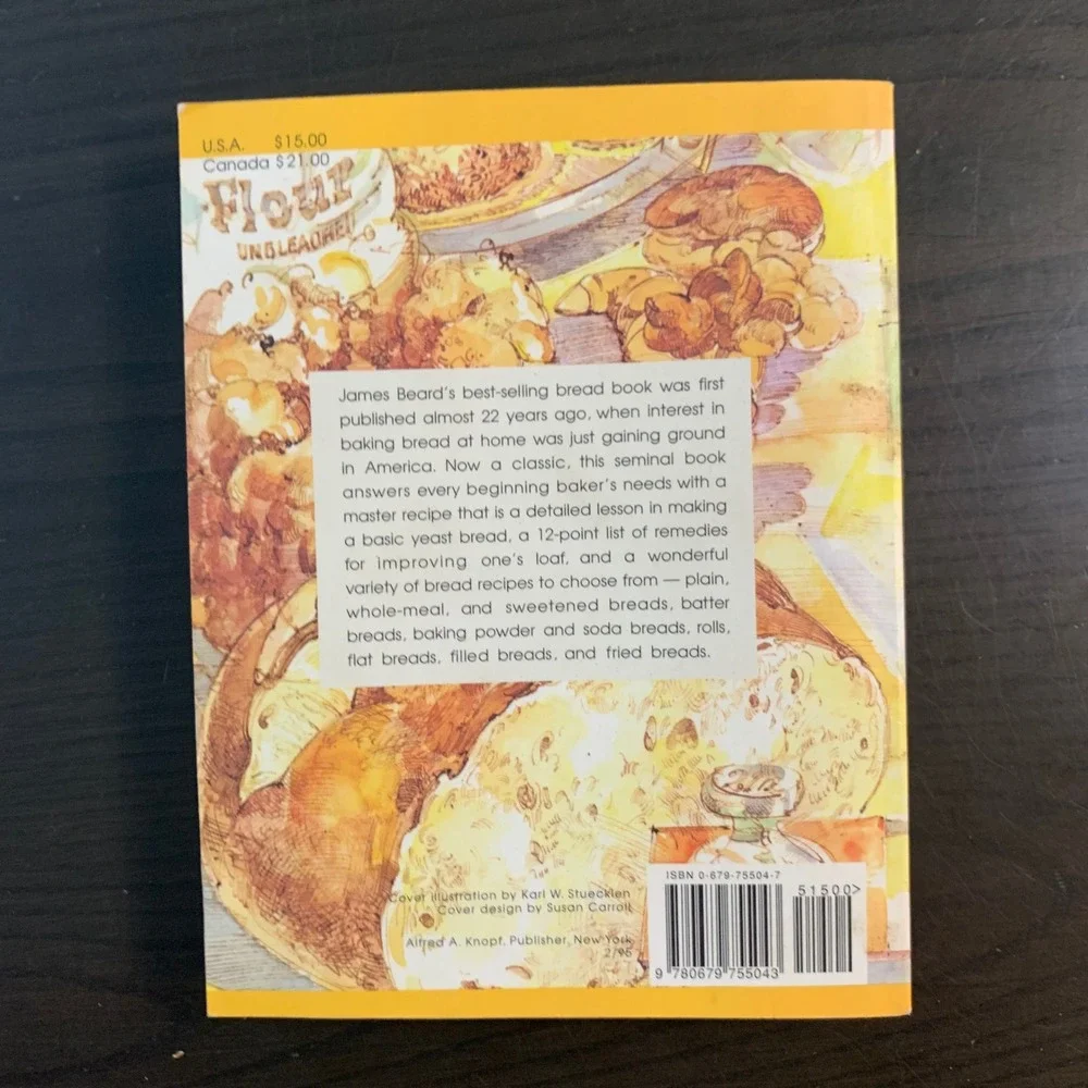 Beard on Bread James Beard Softcover Cookbook 100‎ Recipes 1995 Edition Baking